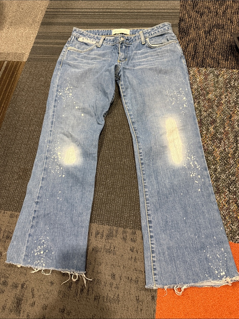 Paper & Cloth women’s Light Blue Distressed Flare Jeans
